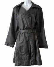 Black Silky Noisy Mac Raincoat Trench Spring Summer Women Uk 14-16