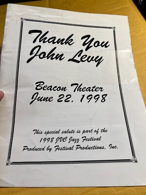 1998 Thank You John Levy Jazz Festival at the Beacon Theater Program