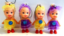 Lot of 4 Plastic Dolls For Phone, Purse, Backpack Charm Strap NWOT  2 