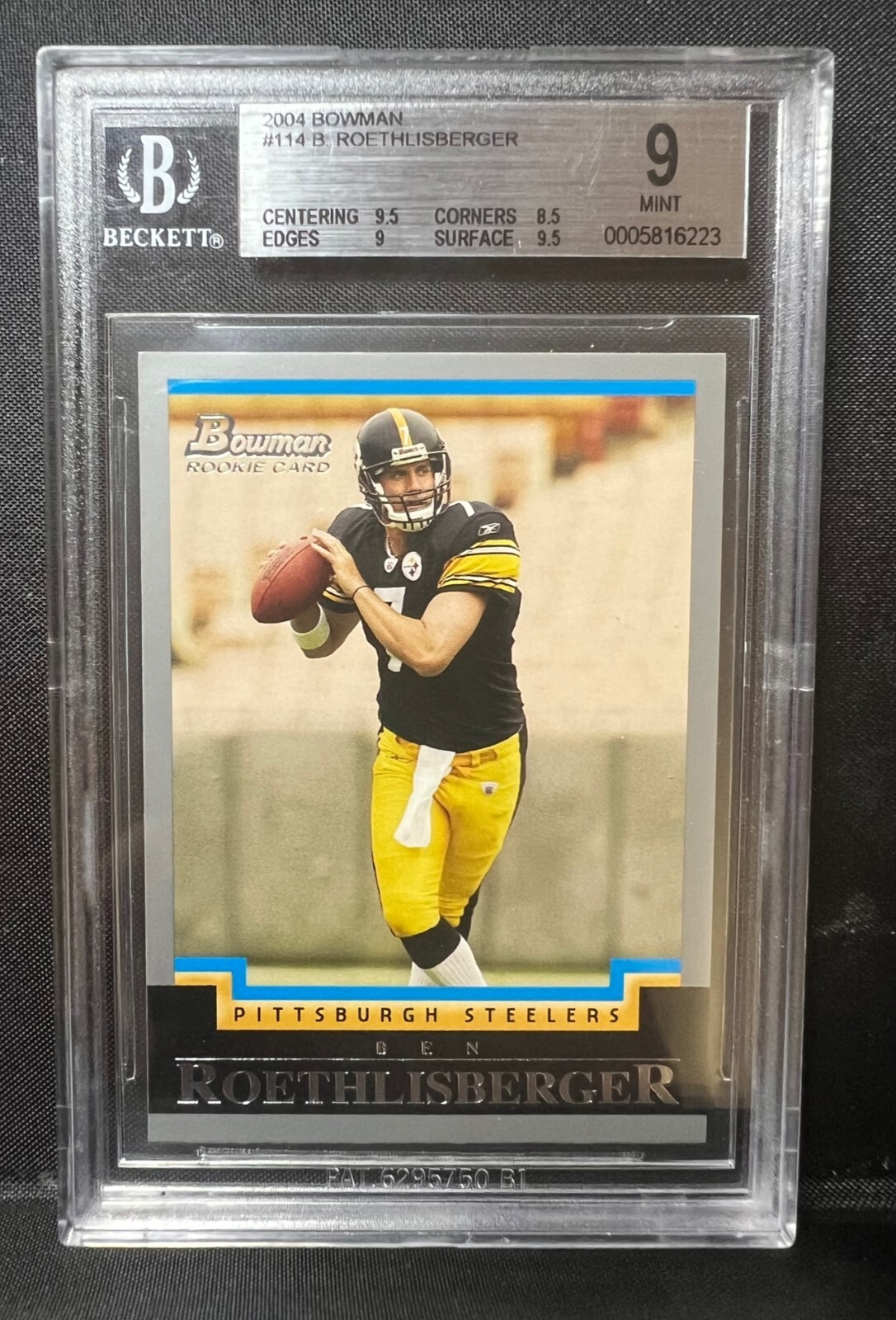 2004 Bowman #114 Ben Roethlisberger BGS 9 MINT RC Rookie Pittsburgh Steelers