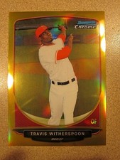 2013 BOWMAN CHROME GOLD REFRACTOR #BCP66 TRAVIS WITHERSPOON LA ANGELS 14/50