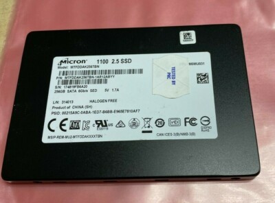 Micron 0 256GB SATA Solid MTFDDAK256TBN State Drive - 1 SSD 2.5 GB