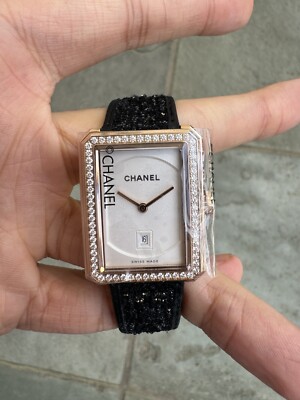 Chanel Boyfriend Watch Gold Diamond H4469 Gold 27k MSRP | eBay