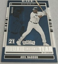 2021 Panini Contenders Baseball Akil Baddoo Detroit Tigers ROY Contenders Rookie