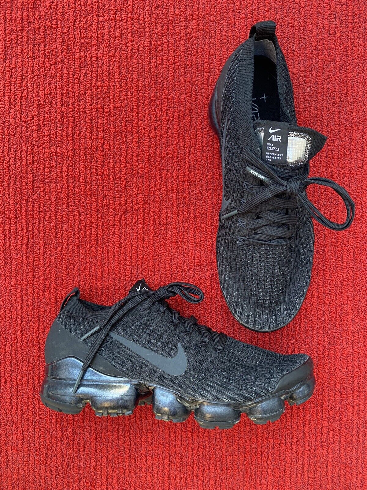 nike running vapormax flyknit 3.0 trainers in black