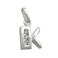 AnhäNger Buchstabe K Mit Zirkonia Aus Echtem 925 Silber Damen SilberanhäNger
