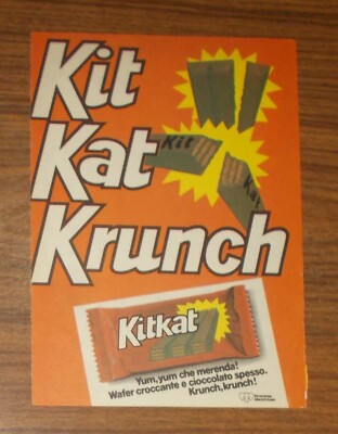 Seltene Werbung KITKAT Schokoriegel - Kit Kat Krunch 1980