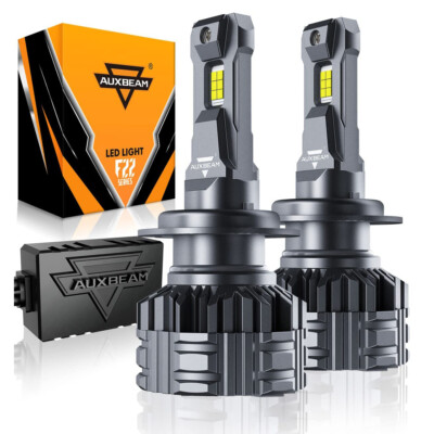 AUXBEAM H7 Canbus LED Headlight Super Bright Bulbs Kit White 24000LM High/Low