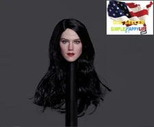 1/6 Kristen  Head Sculpt Black hair for 12" figure Hot Toys Phicen Z008 A ❶USA❶