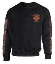 Harley-Davidson Men's Eagle Piston Fleece Pullover Sweatshirt, Black 30299948