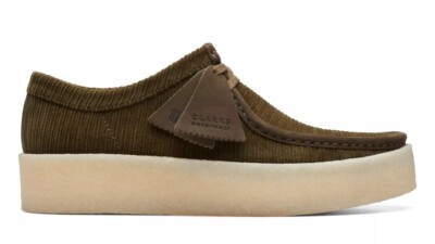 Clarks Originals Herren Wallabee Cup Grün Cord G Fit Größe UK 8,5 UVP £130