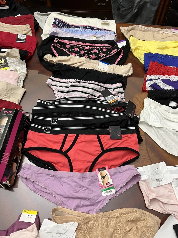 NUEVO CON ETIQUETAS / NUEVO SIN ETIQUETAS Bragas LOTE DE 70 piezas, Tangas, Bikinis, BoyShorts, Calzoncillos Foto 2 de 4