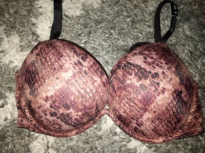 VS pink  super push up bra BRAND NEW size 34d cocoa powder snake