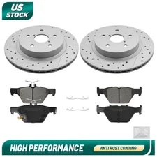Rear Drilled Disc Brake Rotors+Ceramic Pads Kit for Subaru Outback Legacy WRX