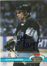 Steve Kasper autographed Hockey Card (Los Angeles Kings) 1991 TSC #139