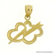 New 14k Yellow Gold Lightning Bolt Pendant