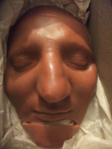 ANTIQUE WAX DEATH MASK 1800S IN 1890s BROWN CO. SHOEBOX RARE!