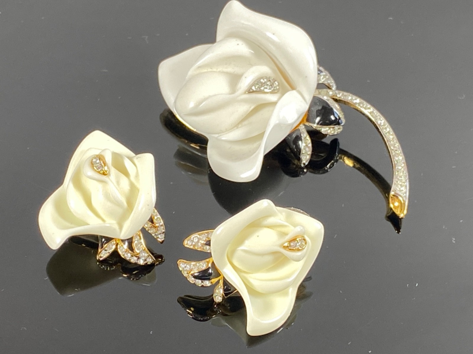 KJL KENNETH JAY LANE Vintage SET White/Cream Rose… - image 22
