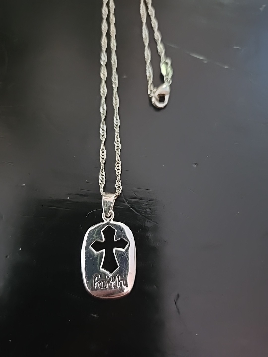 925 Sterling Silver Religious Faith Cross Pendant 1