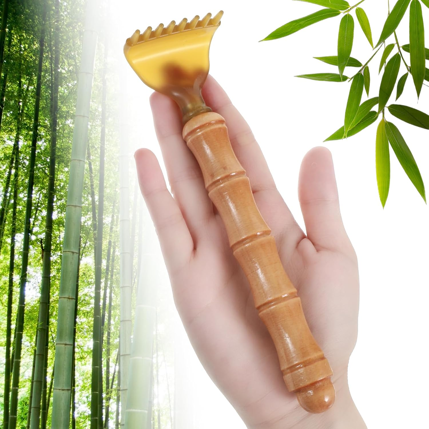 Extendable Bamboo Back Scratcher, Portable Telescoping Back Scratcher Wooden Lon