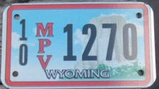WYOMING Motorcycle Cycle Style MPV License plate 10 1270