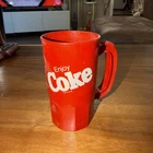 Vintage Enjoy Coca-Cola Red Plastic Mug Super U.S.A. Advertising Cup