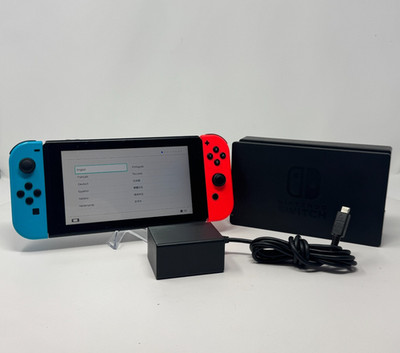 Nintendo Switch 1st Generation Console Neon Blue/Red HAC-001 w/ Charger Tested