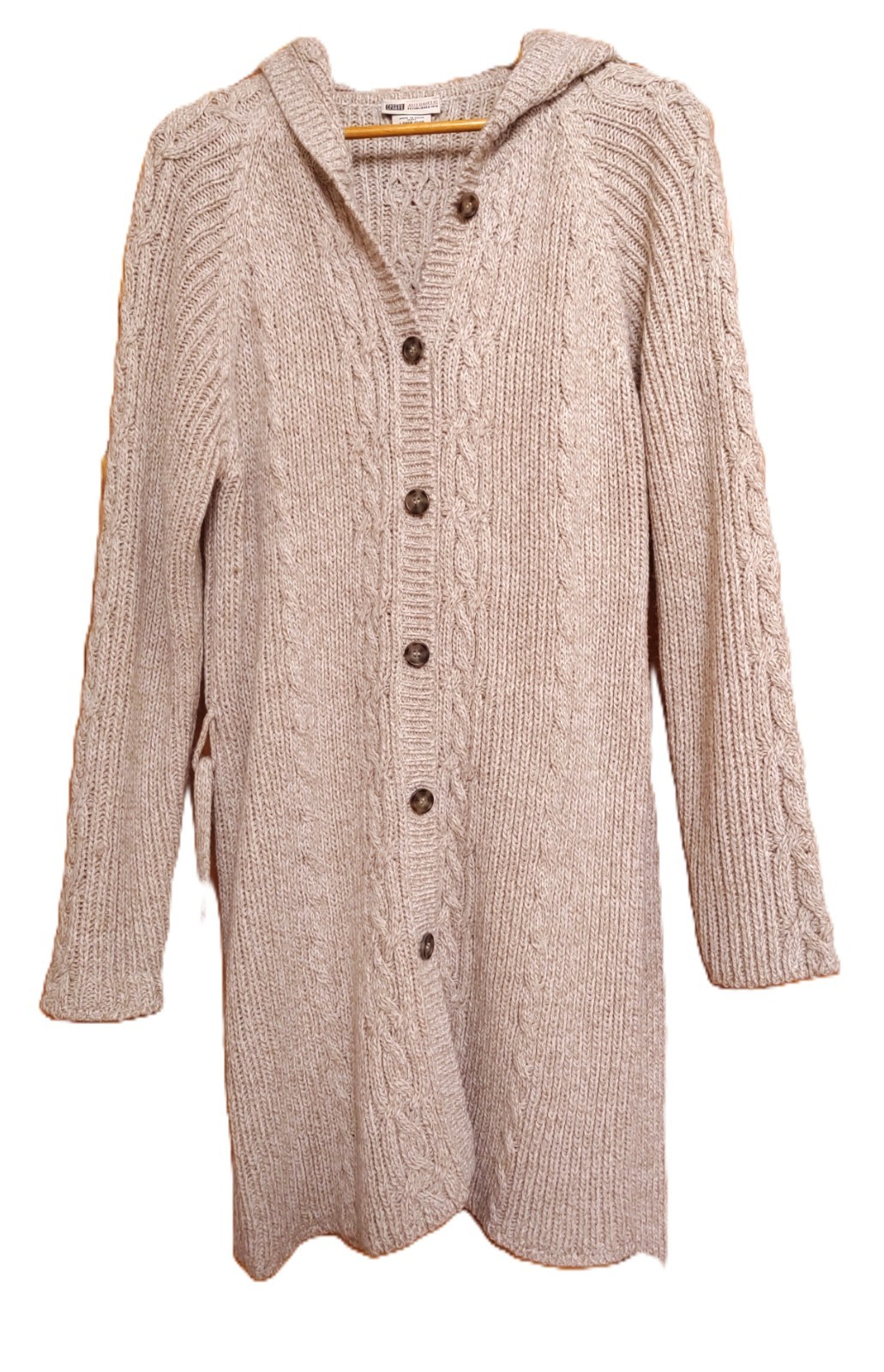 WOMANS HOODED BUTTON DOWN WRAP  DUSTER CARDIGAN S… - image 2