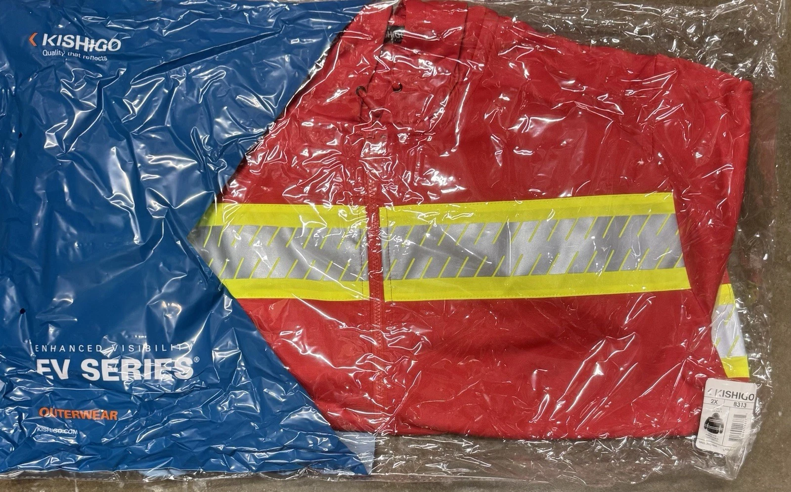 Kishigo Increased Visibility Safety Jacket Sweatshirt Men’s Sz 2XL B313 Red NWT image 12