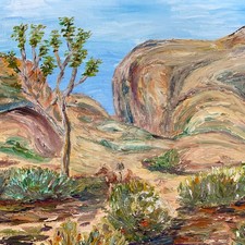 Cowgirls In Joshua National Park V Lge Original Oil Signed Gonzo 14/18 On Canvas