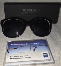 Kirkland Sunglasses With Case Black Frame Includes Cleaning Cloth
