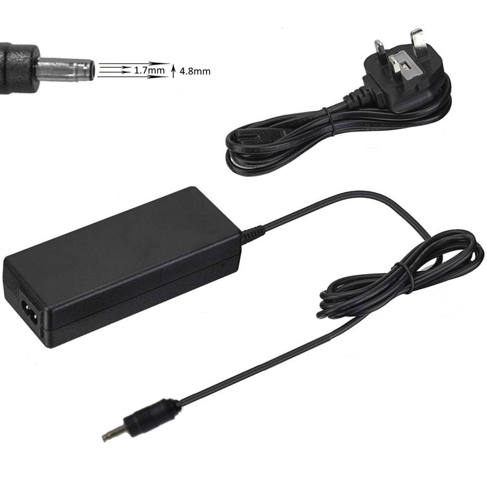 HP/Compaq Compatible 18.5V 4.9A Laptop Charger 4.8mm x 1.7mm Black Bullet Tip