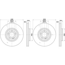 2x HELLA PAGID BREMSSCHEIBEN Ø318mm VORNE passend für MERCEDES A-KLASSE B-KLASSE