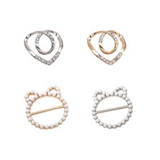 4 Pcs Scarf Ring Set for Women, Shirt Clips for Women Clothing T Shirt Ties o...