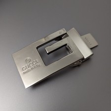 Gucci Archive G Logo Belt Buckle Vintage 90s Heavy Solid Metal Italian Hardware