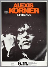 ALEXIS KORNER – rare vintage original 1975 concert poster ALEXIS KORNER – rare vintage original 1975 concert poster