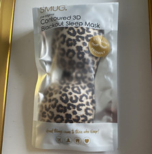 SMUG Contoured 3D Blackout Sleep Mask With Eye Cups Leopard Print