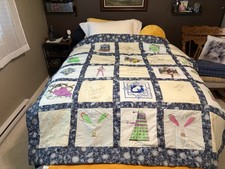 Doctor Who autographed quilt by 13 Classic Dr...