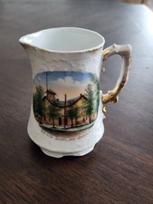 Antique Porcelain Souvenir Creamer Old High School New London, WISCONSIN 4"