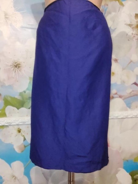 Women Monsoon Skirt Lilac Silk 58% Linen 42% M