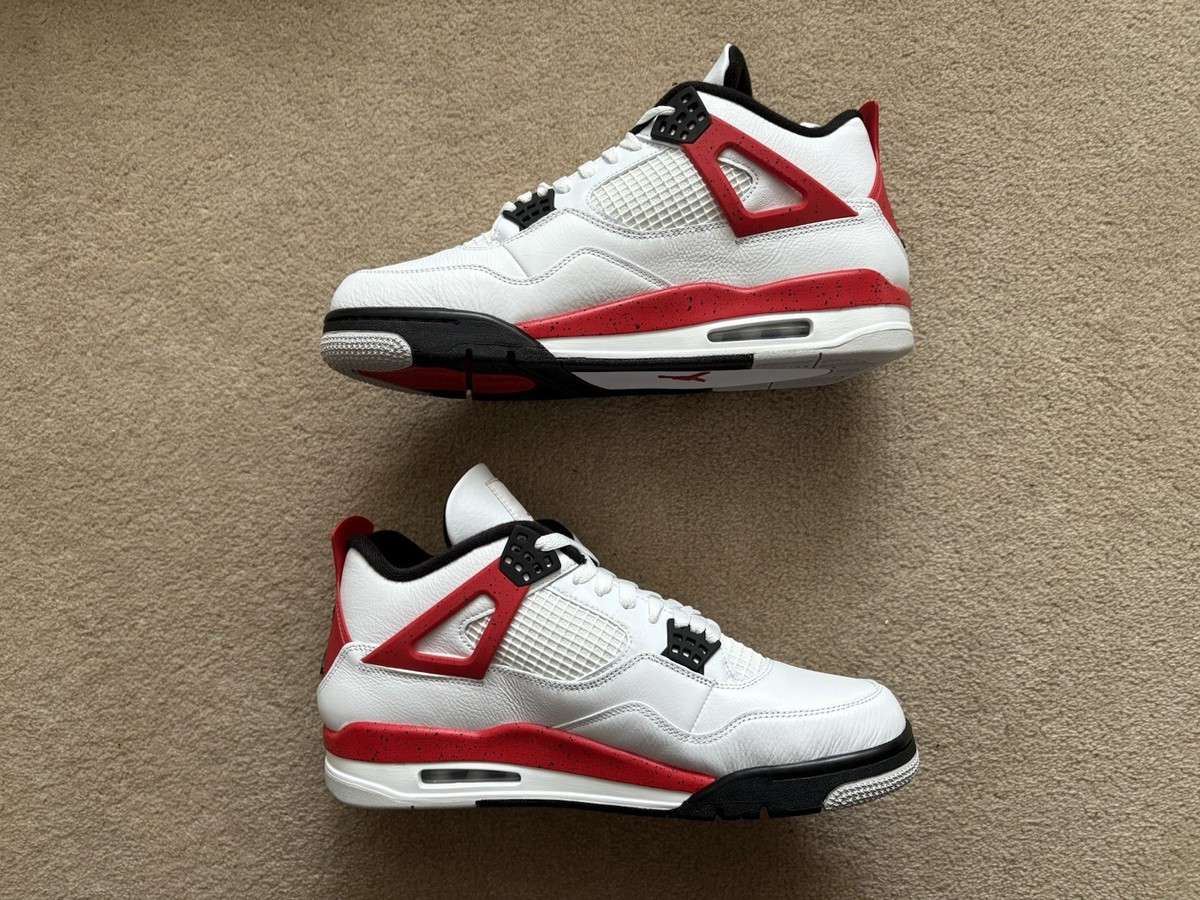 Nike Air Jordan 4 Retro White/Red Cement, UK Size 11, US Size 12