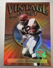2001 Bowman’s Best Jim Brown Vintage Best, #VB JB, Browns, HoF