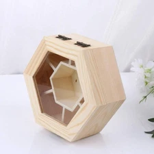 Healifty Necklace Box Unfinished Wooden Box Hexagon Jewelry Organizer Box ^