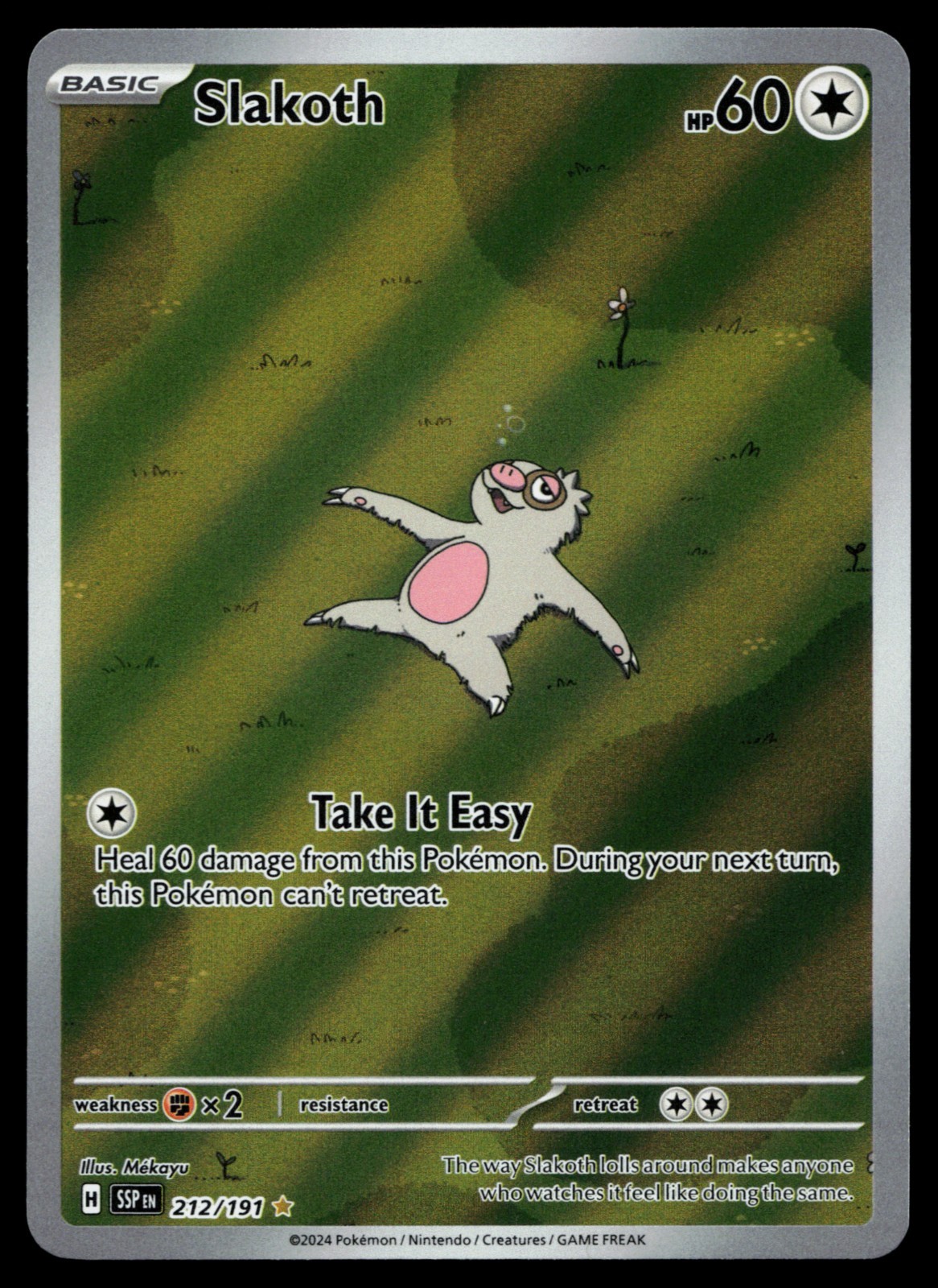 Slakoth 212/191 Surging Sparks Illustration Rare Holo Pokemon Card