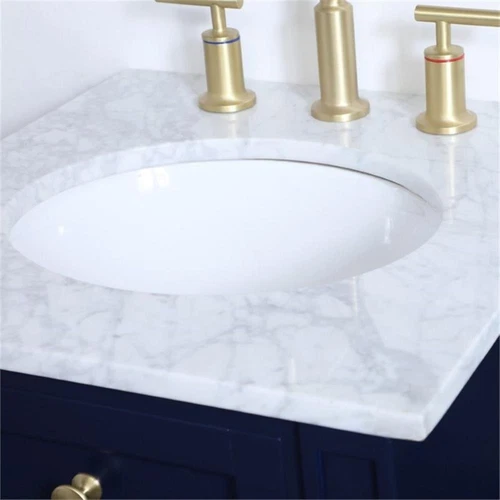 Elegant Decor Williams 18" Single Marble Top Bathroom Vanity in Blue - Picture 14 of 16