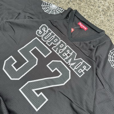 シャツ Supreme Spiderweb Football Jersey L size Supreme Spiderweb Football Jersey Black Orange White Blue 4colors