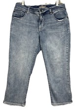 Chicos So Slimming Women s, Blue Denim Medium Wash Capri Jeans Size 0.5, 6