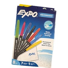 Expo Semi-Permanent Wet Erase Markers 8 Pack Assorted Colors