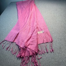Pashmina Silk Blend Pink Paisley Jacquard Scarf Wrap Shawl Fringe Tassel 71 x 27