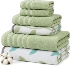 6 Piece Bath Towel Set   Bathroom Set with 2 Bath Towels, 2 Hand Towels, and 2
